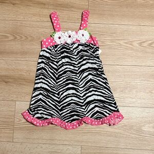 Zebra Print Dress with Pink Polka Dots